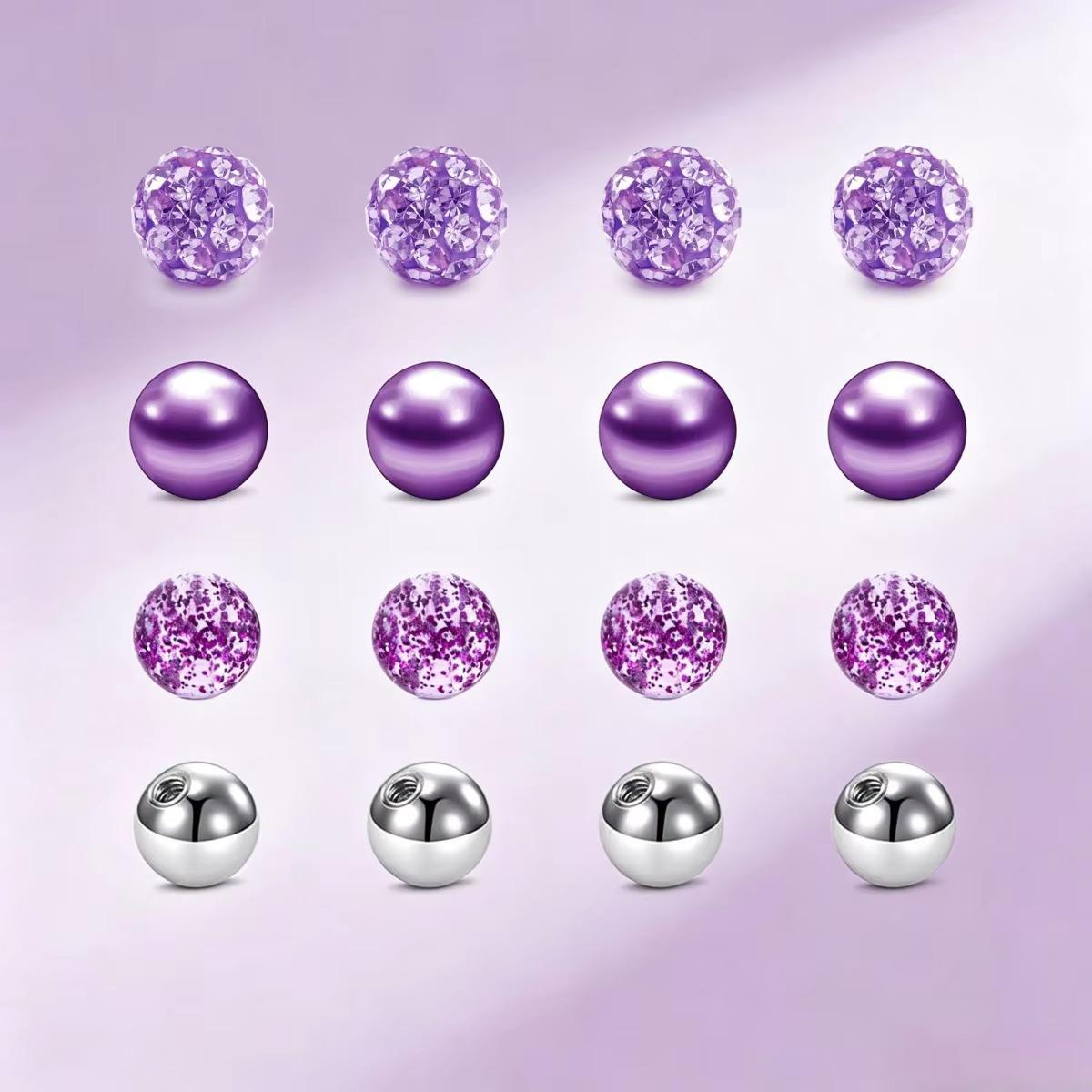 Body Jewelry Replacement Ball - 16 sztuk mieszanych kolorów kulek zamiennych