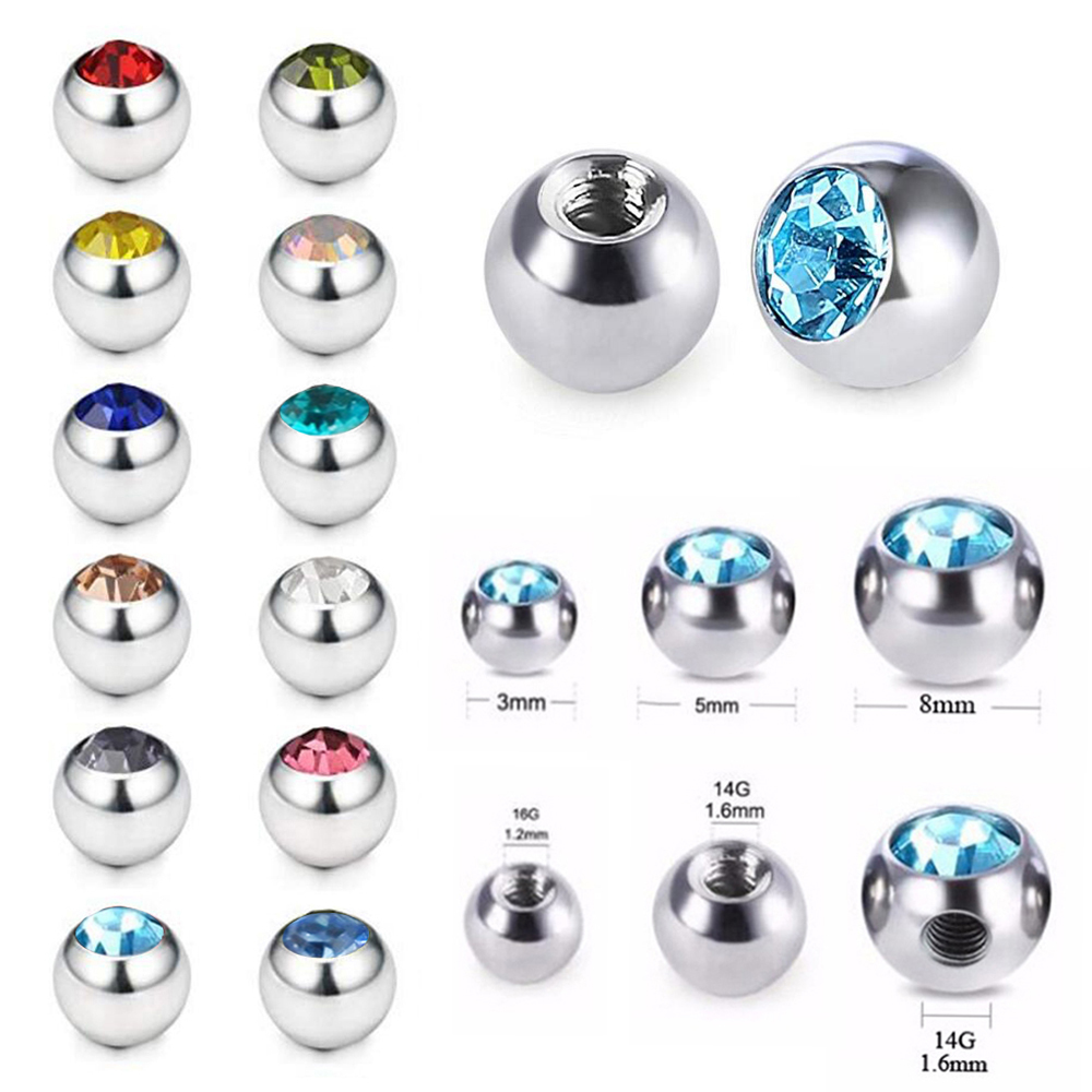 60 sztuk stal nierdzewna CZ kr – Body Jewelry Replacement Ball recenzja i cena