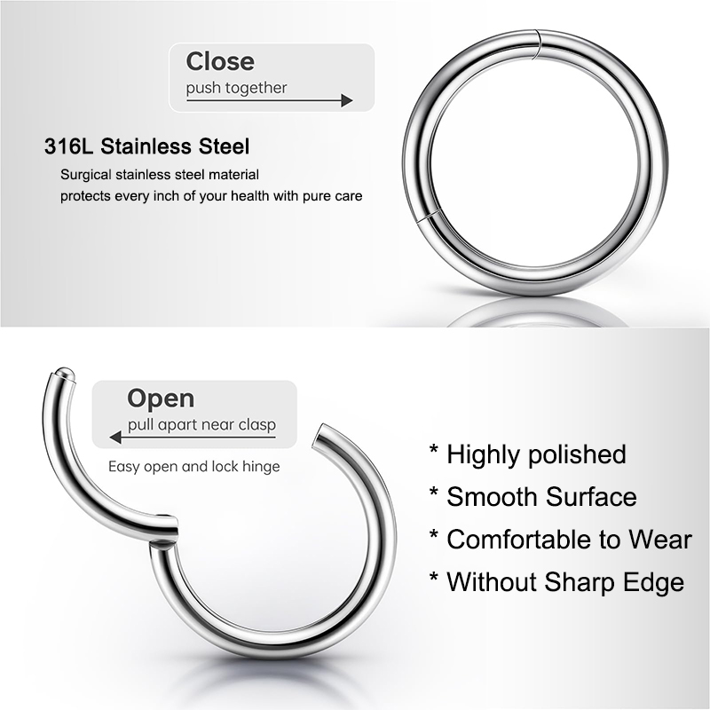 Kolczyk typu clicker ze stali  – Body Jewelry Surgical Steel recenzja i cena