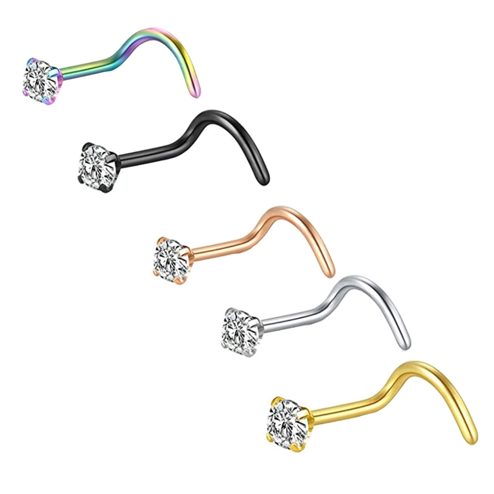 20G Kolczyki do nosa, sztyfty  – Body Jewelry Surgical Steel recenzja i cena